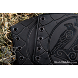 Leather  Bracers Thor's Hammer Mjolnir Scale design : a pair